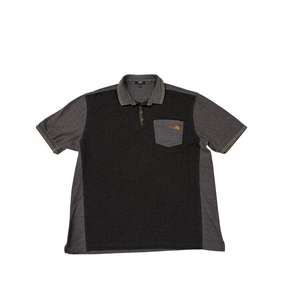 McDonalds Employee Shirt Mens XL Gray Uniform Pocket Polo Short Sleeve Workwear
